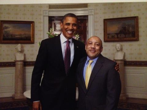 President Barack Obama with Kylar Broadus June 2012